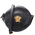 La Medusa Round Leather Camera Black