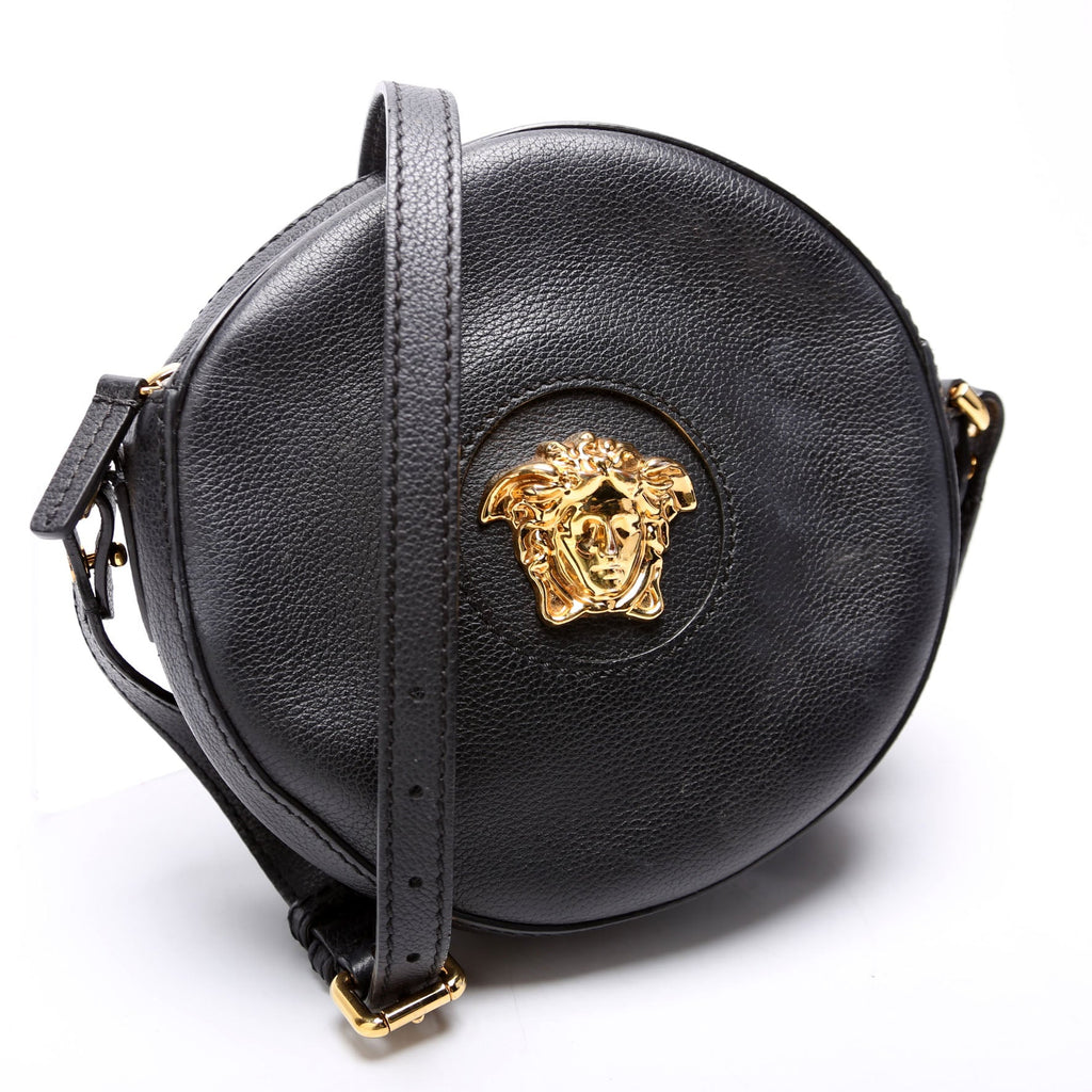 La Medusa Round Leather Camera Black