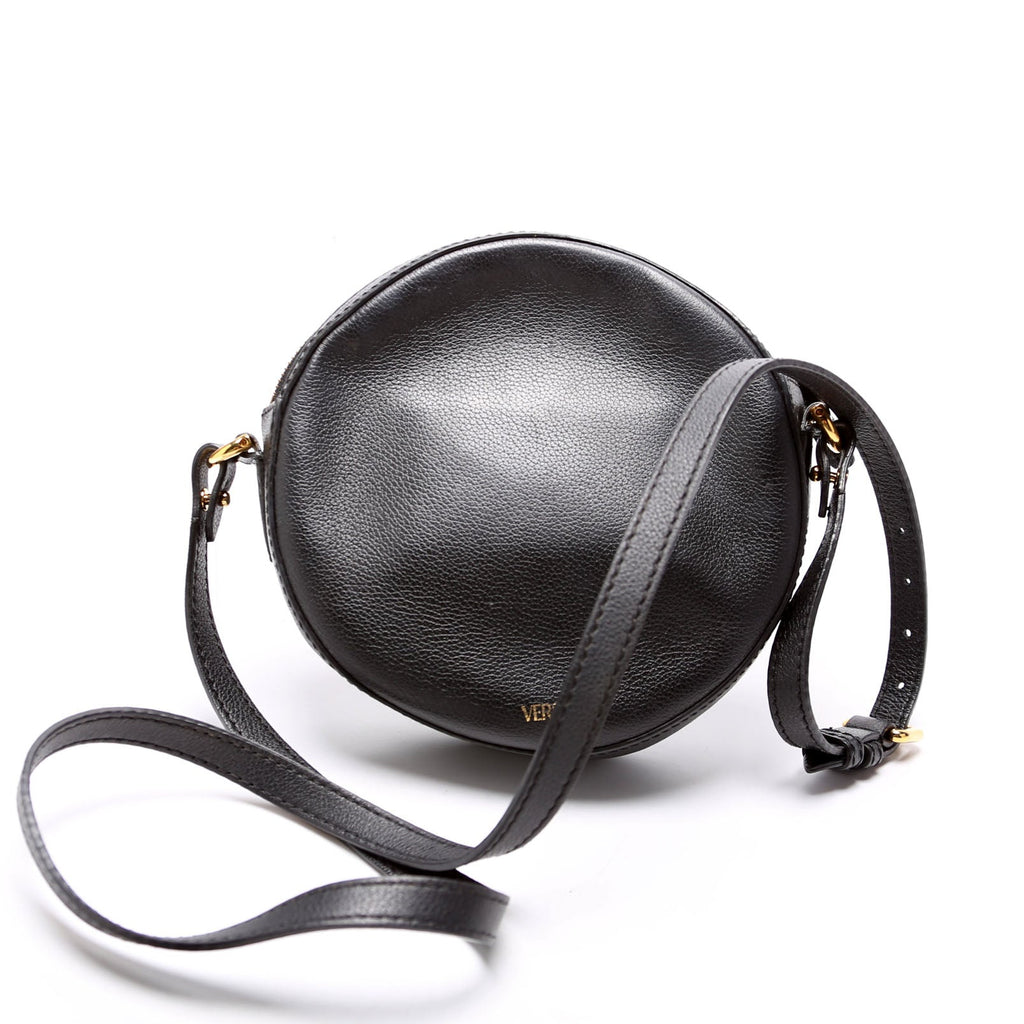 La Medusa Round Leather Camera Black