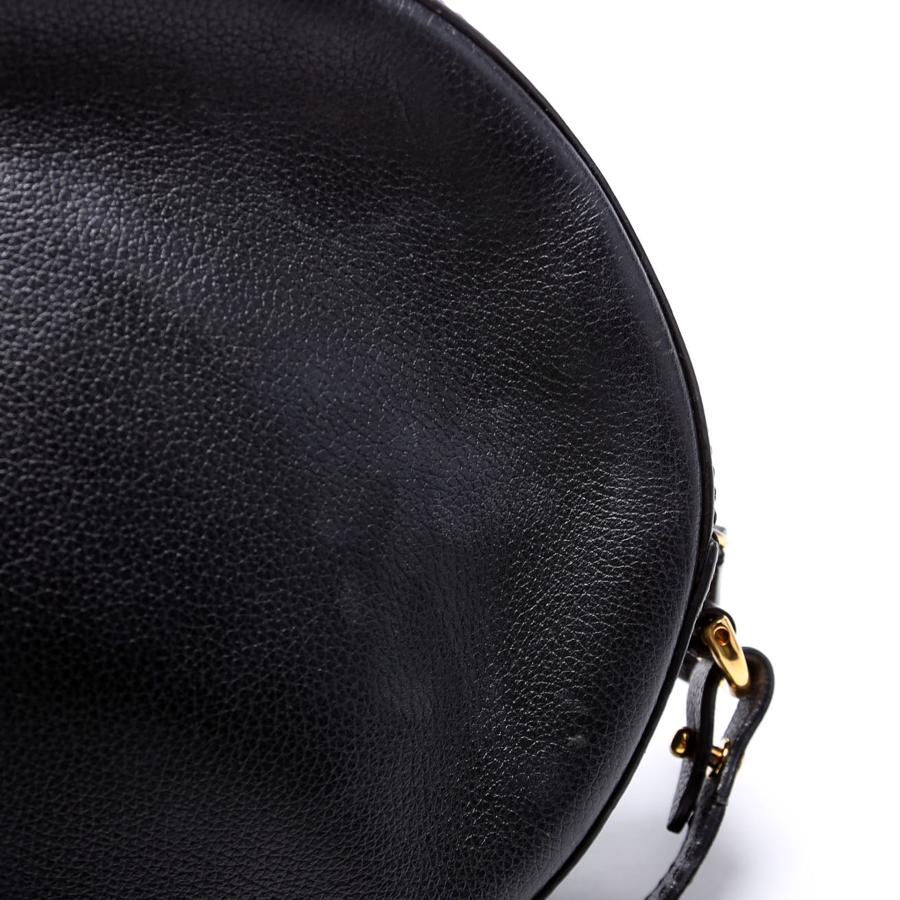 La Medusa Round Leather Camera Black