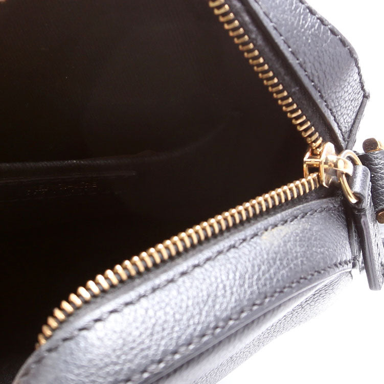 La Medusa Round Leather Camera Black