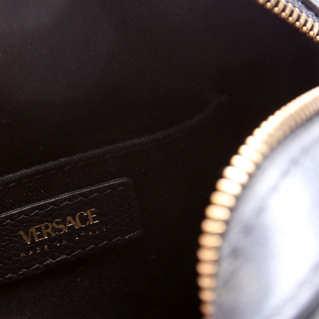La Medusa Round Leather Camera Black