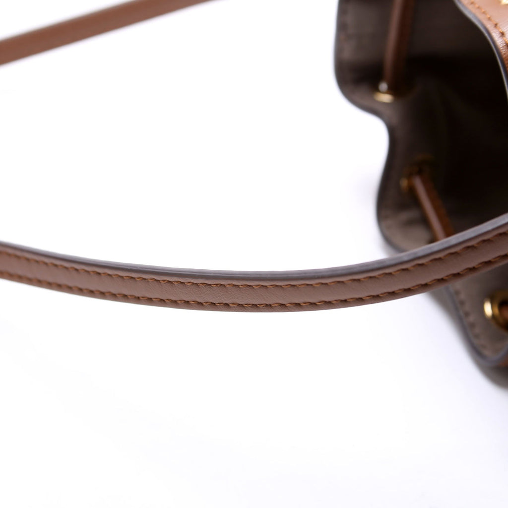 8BS010 Tresor Mini Bucket Leather/Canvas FF Brown