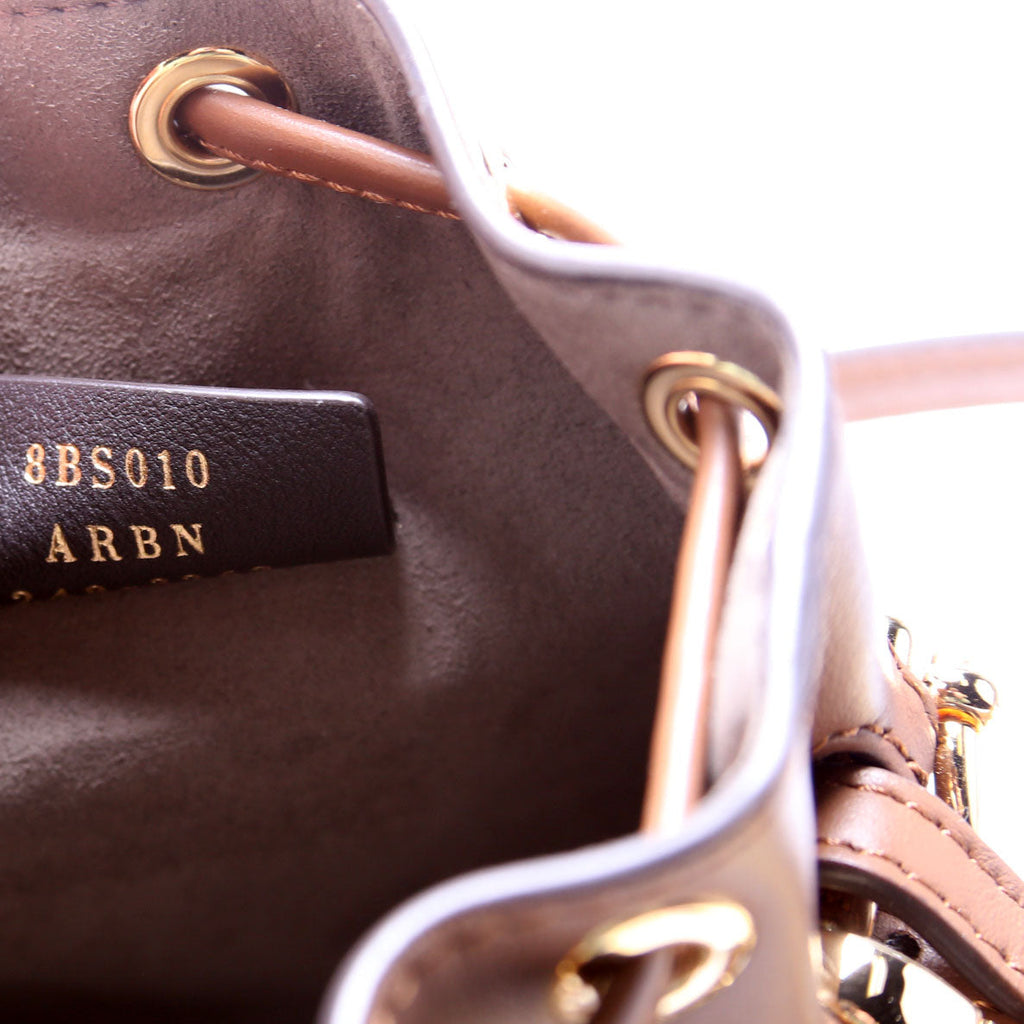 8BS010 Tresor Mini Bucket Leather/Canvas FF Brown