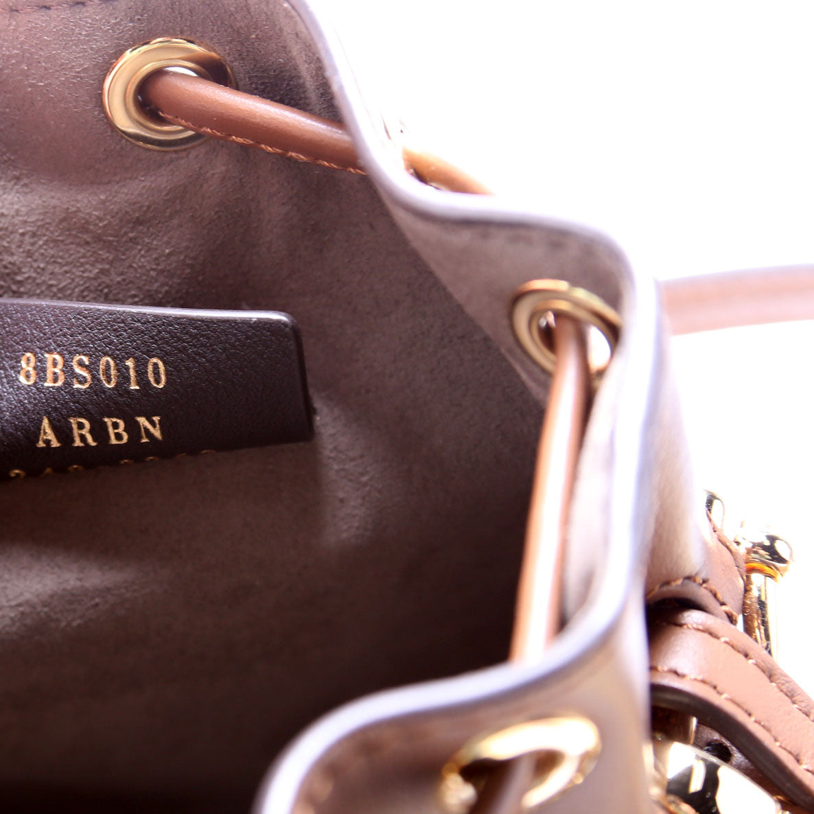 8BS010 Tresor Mini Bucket Leather/Canvas FF Brown