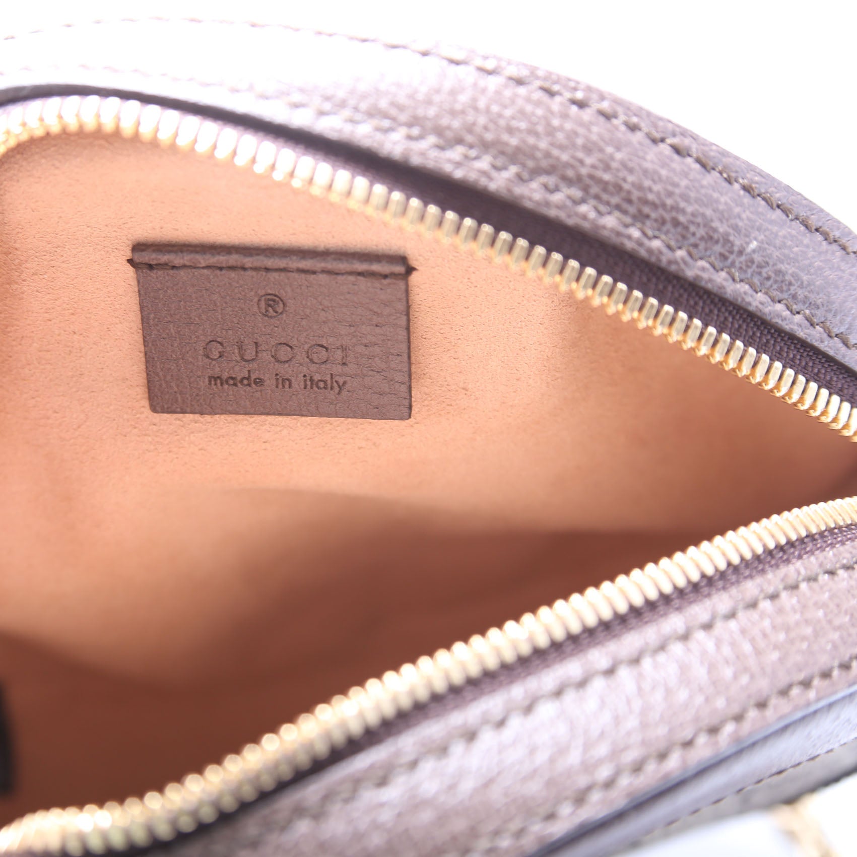 550618 Ophidia GG Supreme Round Small Crossbody Brown