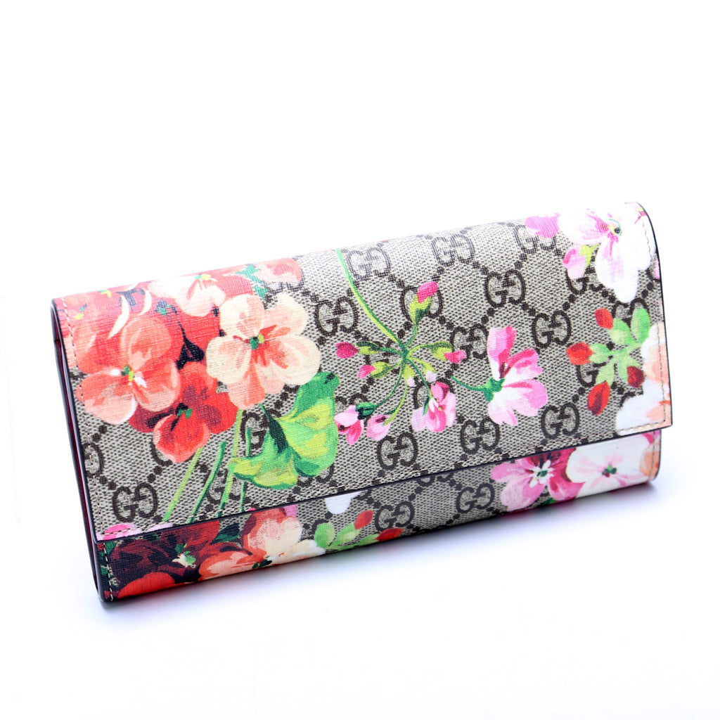 410074 GG Blooms Continental Wallet and Card Case