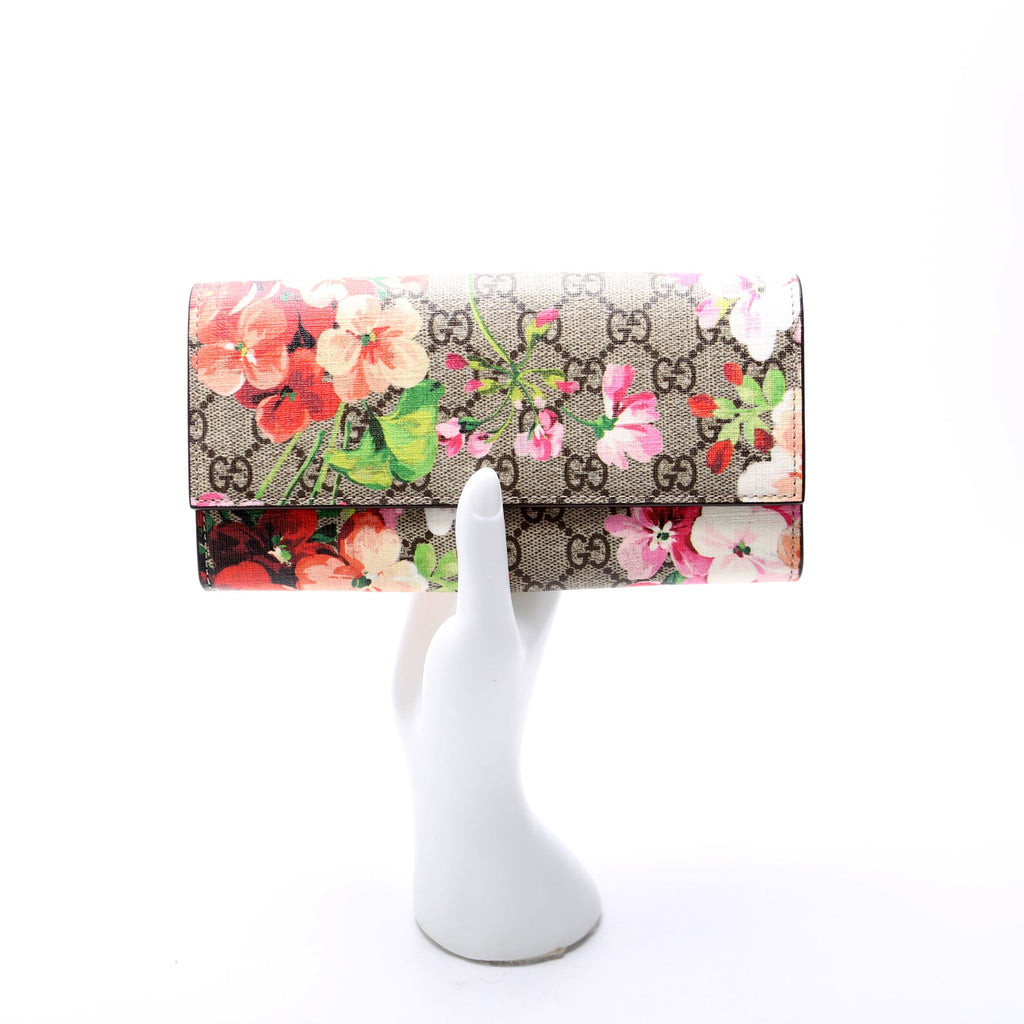 410074 GG Blooms Continental Wallet and Card Case