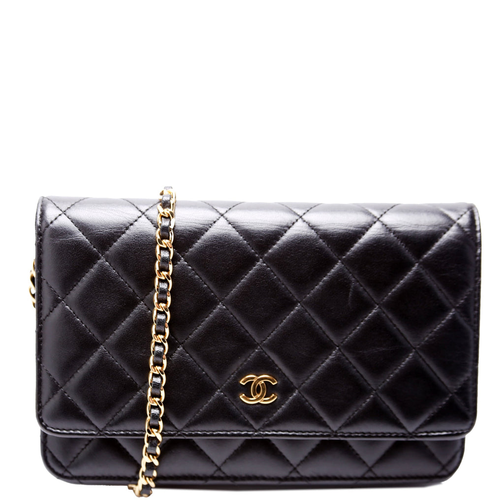 WOC Classic Quilted Lambskin Black