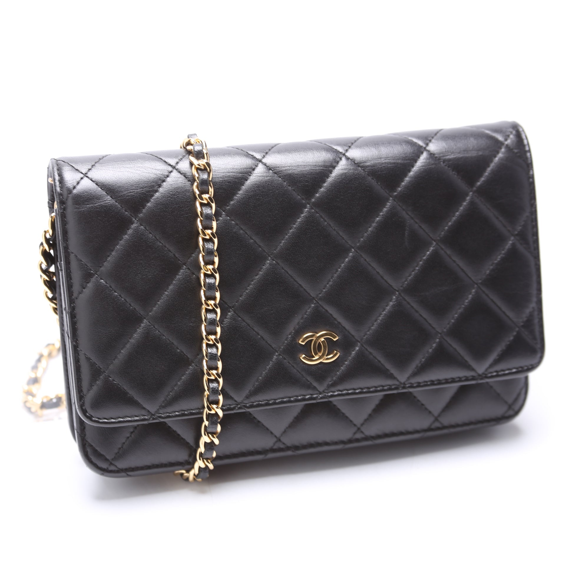 WOC Classic Quilted Lambskin Black