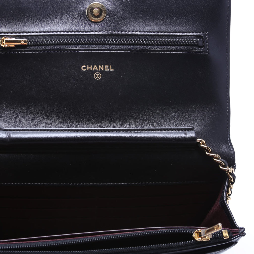 WOC Classic Quilted Lambskin Black