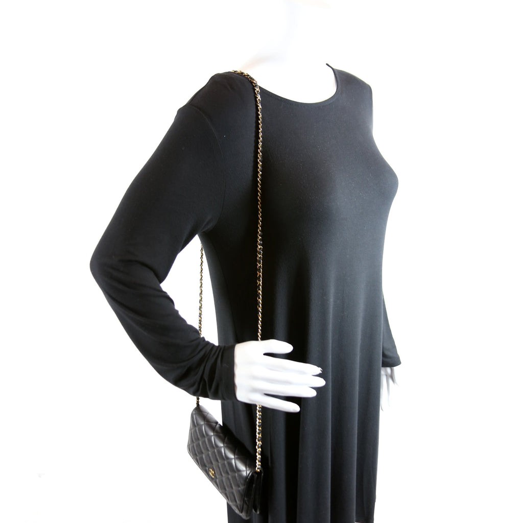 WOC Classic Quilted Lambskin Black