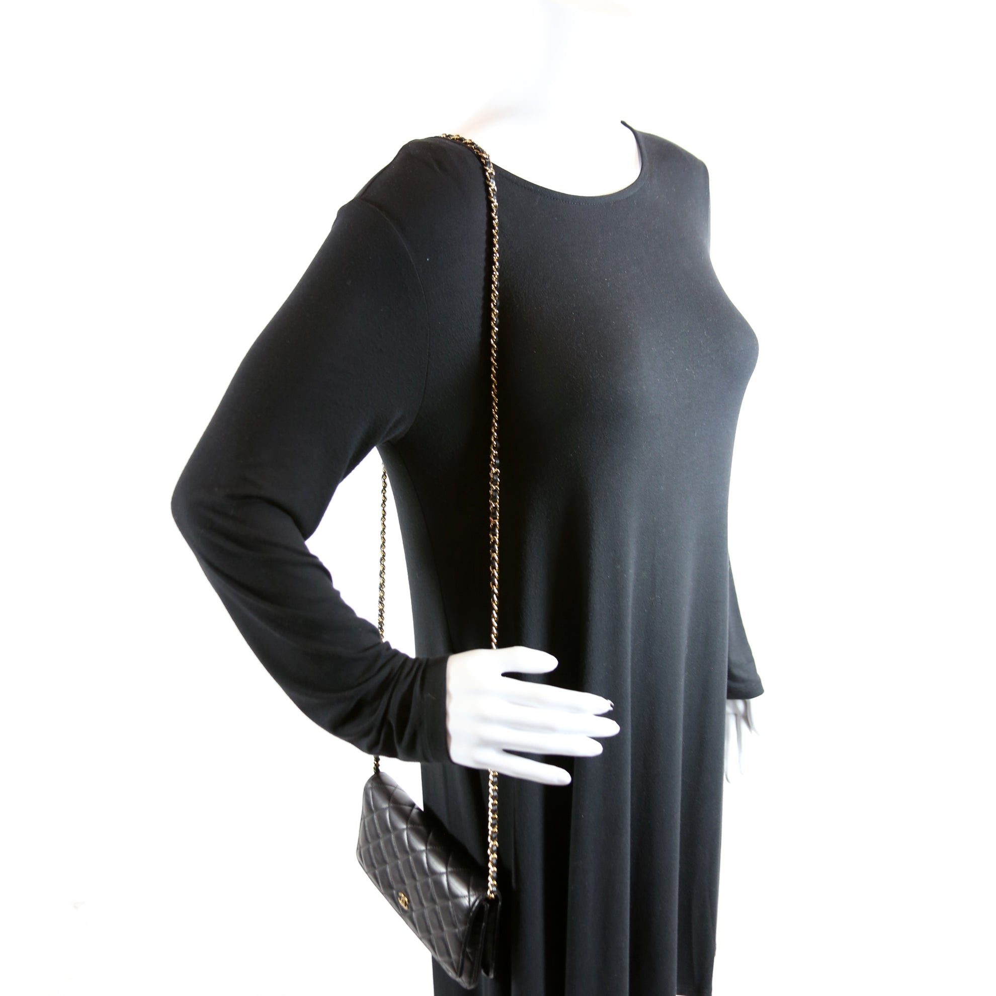 WOC Classic Quilted Lambskin Black