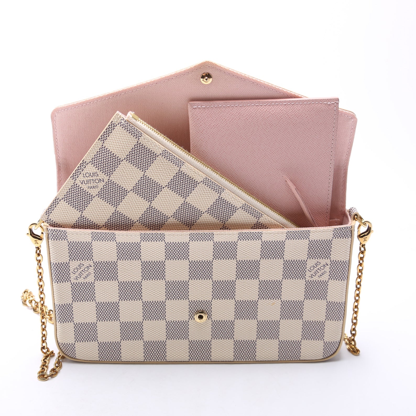 Pochette Felicie Damier Azure Pink