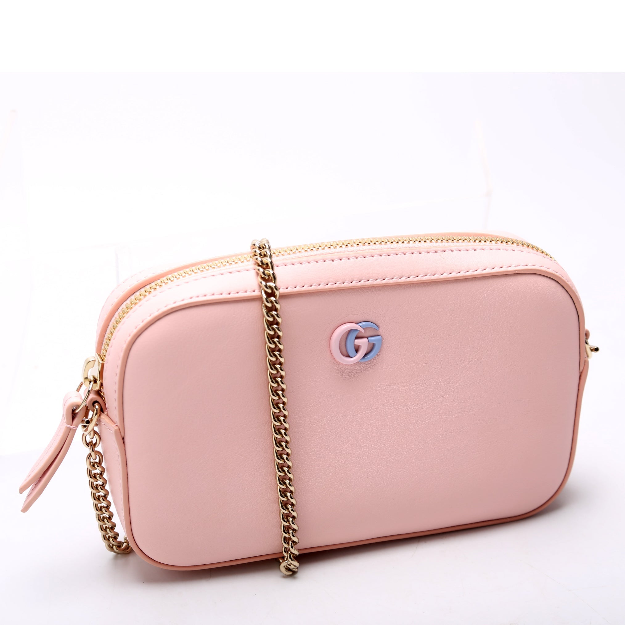 795726 GG Marmont Leather Super Mini Shoulder Bag Pink