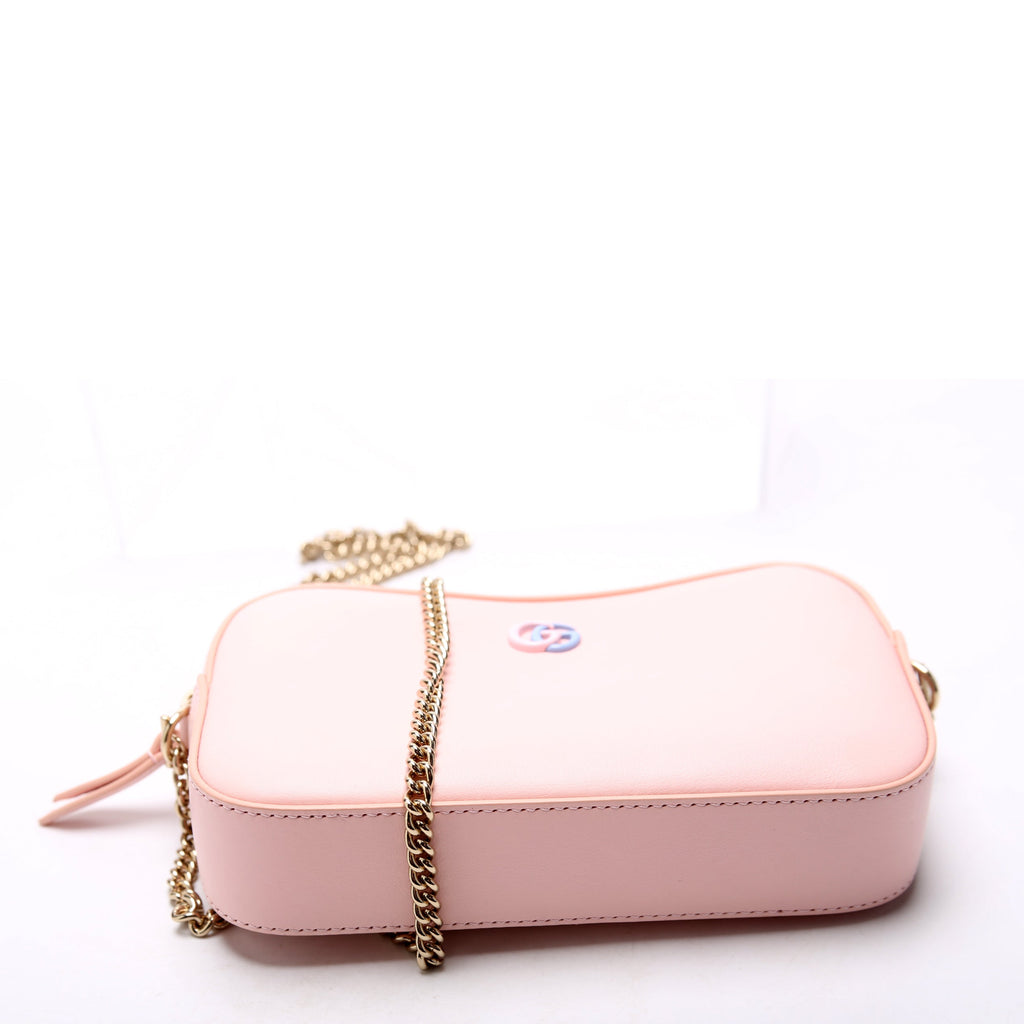 795726 GG Marmont Leather Super Mini Shoulder Bag Pink