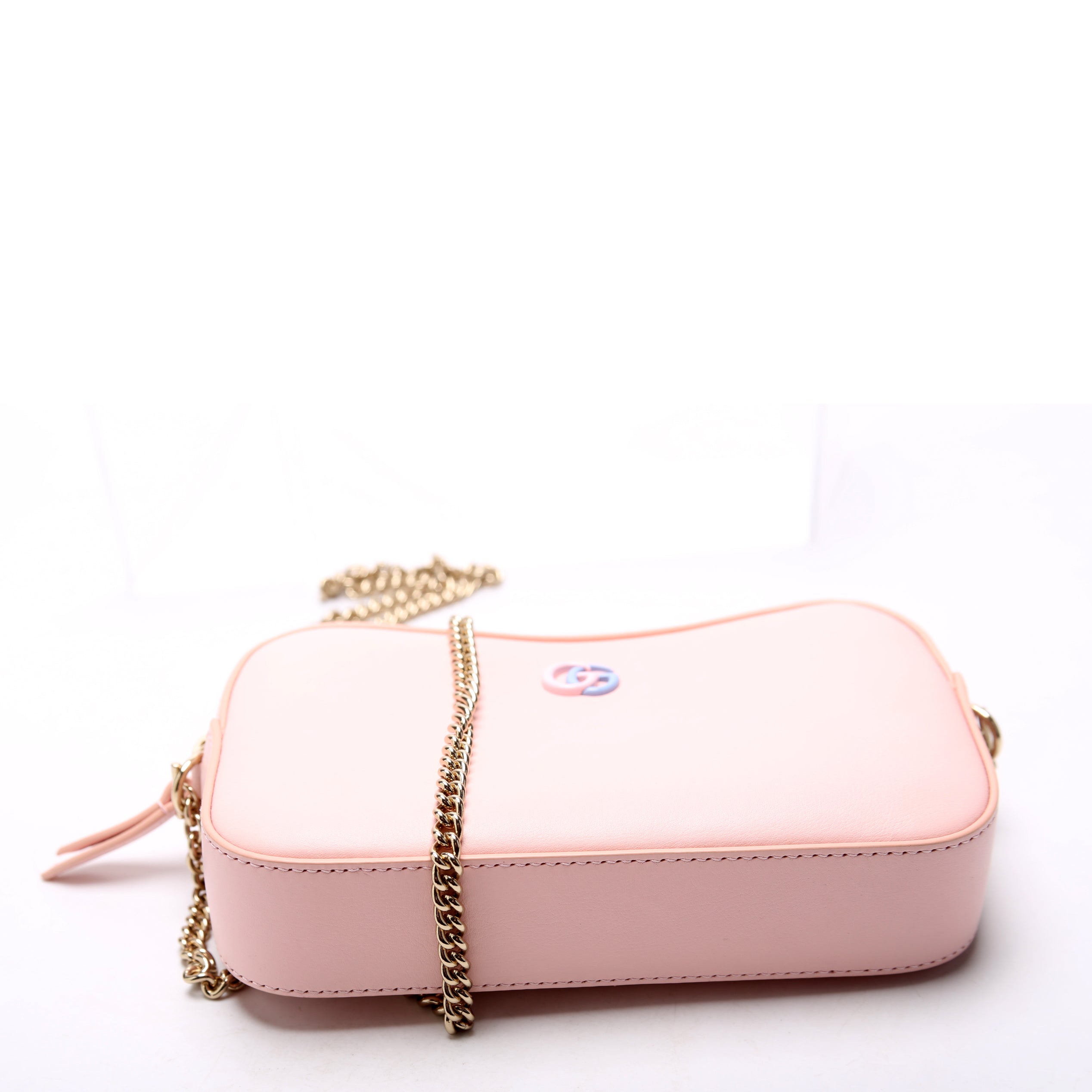 795726 GG Marmont Leather Super Mini Shoulder Bag Pink