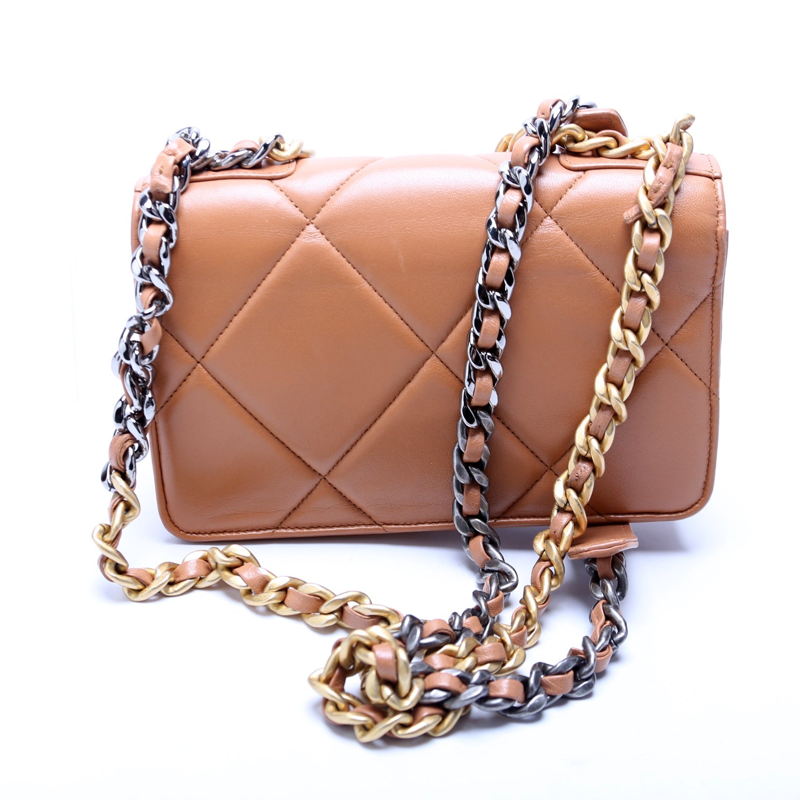 Chanel 19 WOC Quilted Lambskin RFID Brown