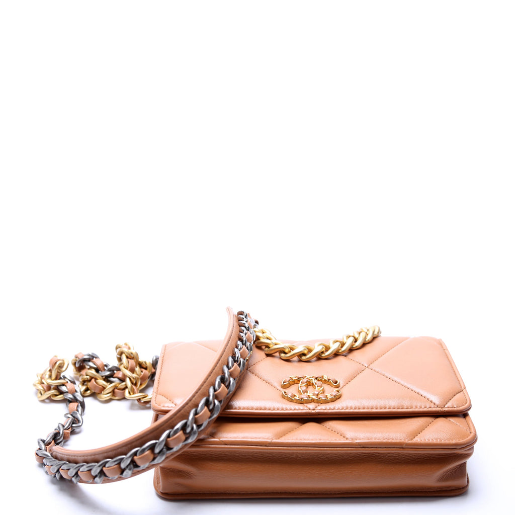 Chanel 19 WOC Quilted Lambskin RFID Brown