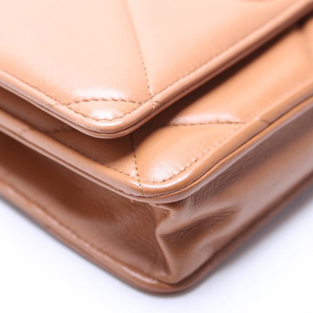 Chanel 19 WOC Quilted Lambskin RFID Brown