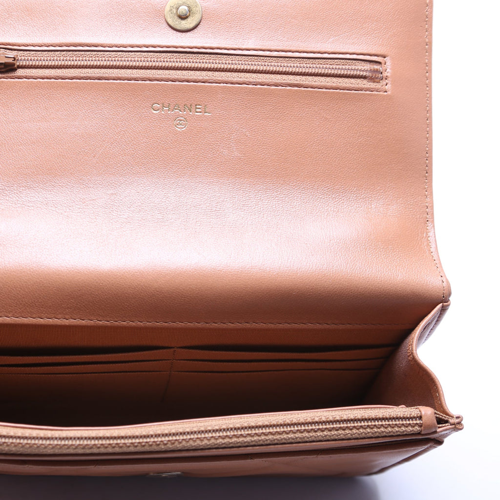 Chanel 19 WOC Quilted Lambskin RFID Brown