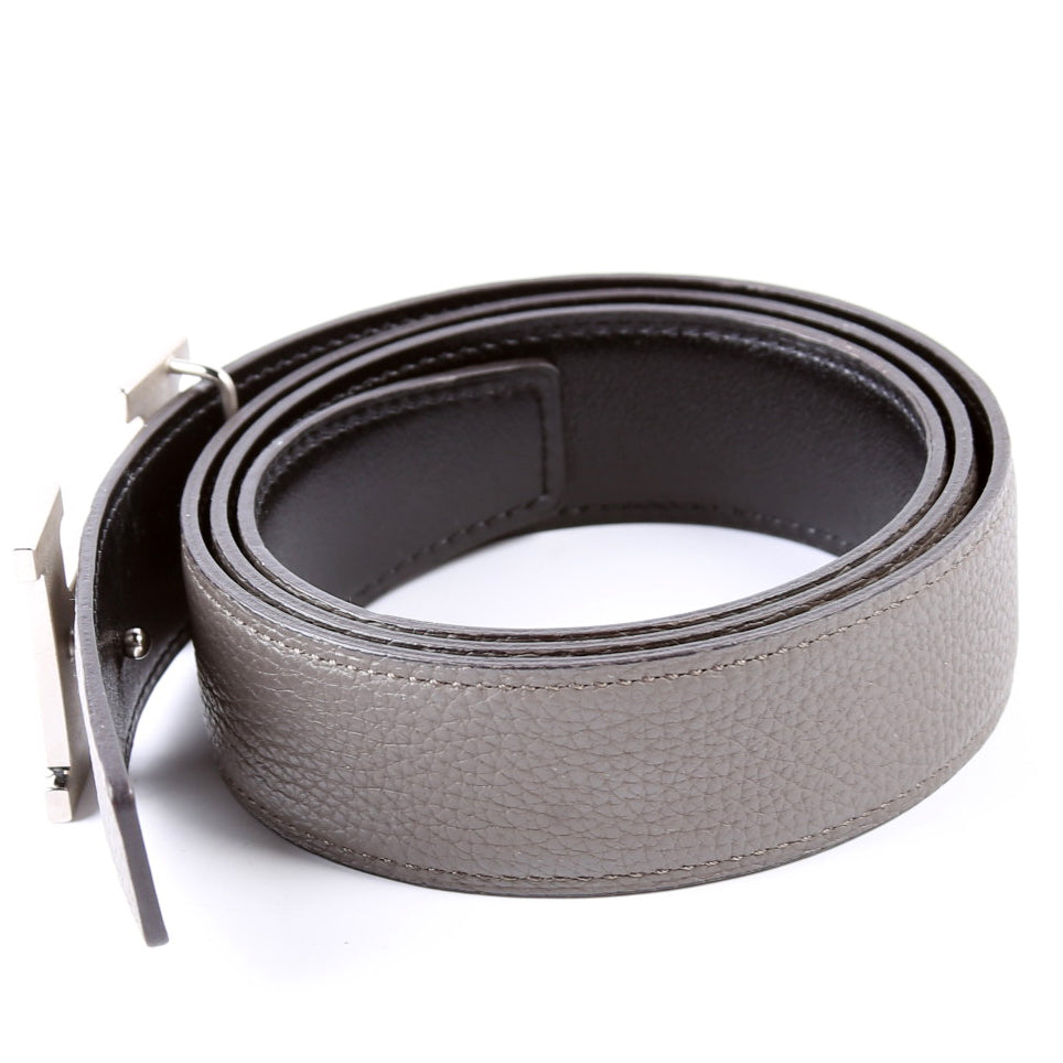 H Reversible Leather Belt Size 85 Grey