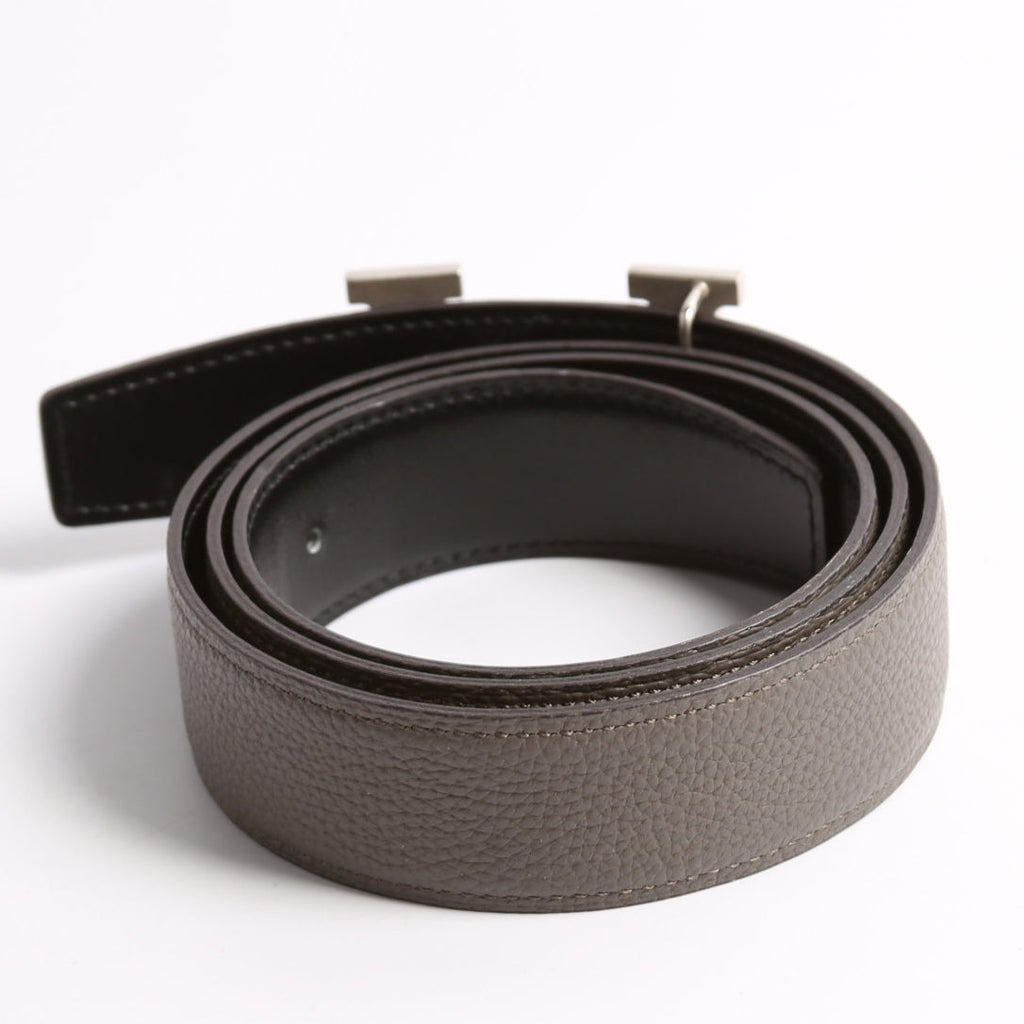 H Reversible Leather Belt Size 85 Grey