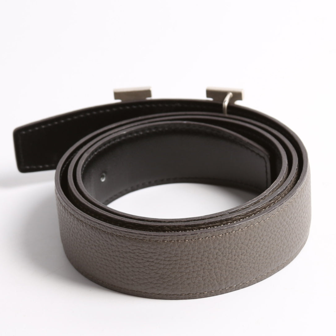 H Reversible Leather Belt Size 85 Grey