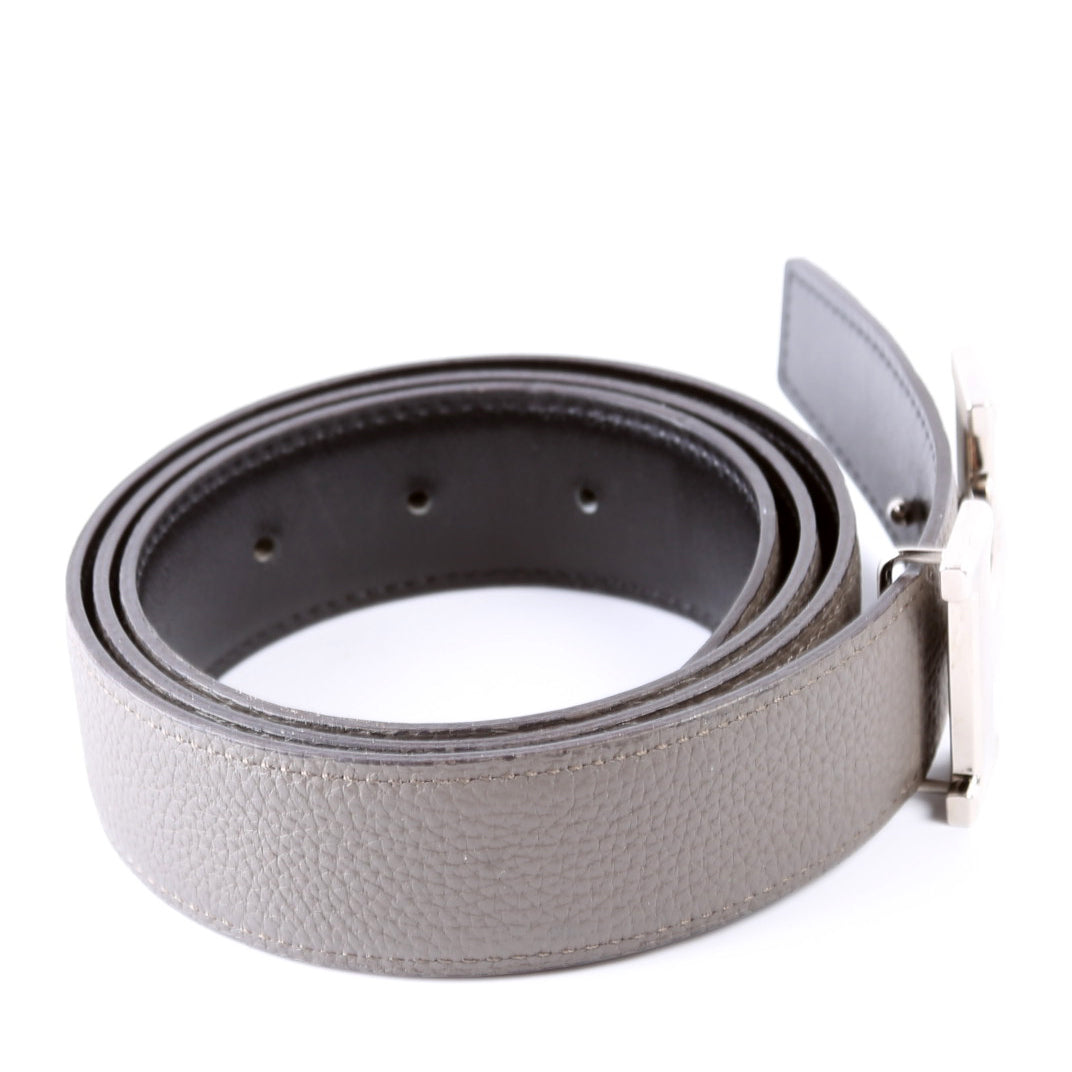 H Reversible Leather Belt Size 85 Grey