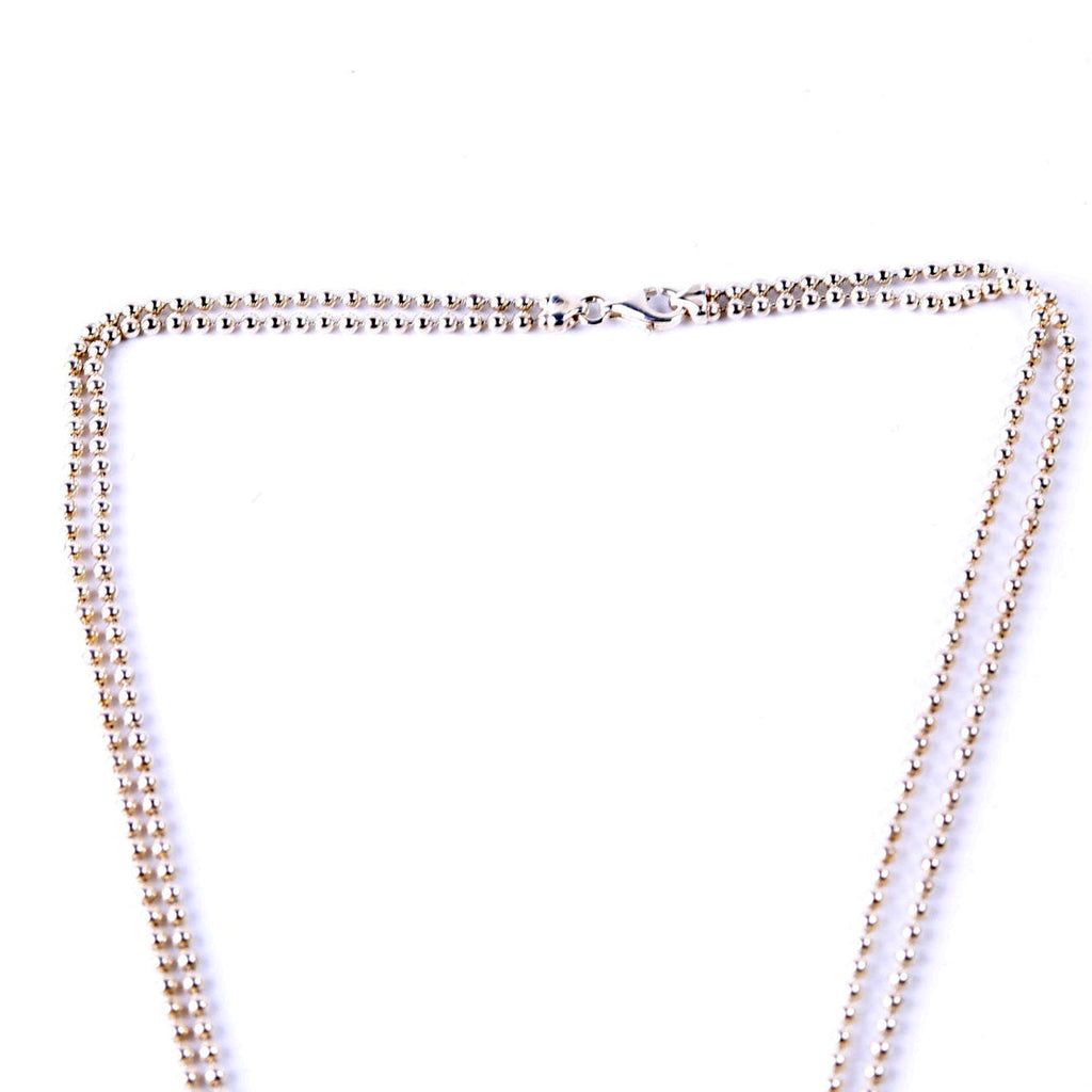 Logo Bar on Ball Chain Necklace 925