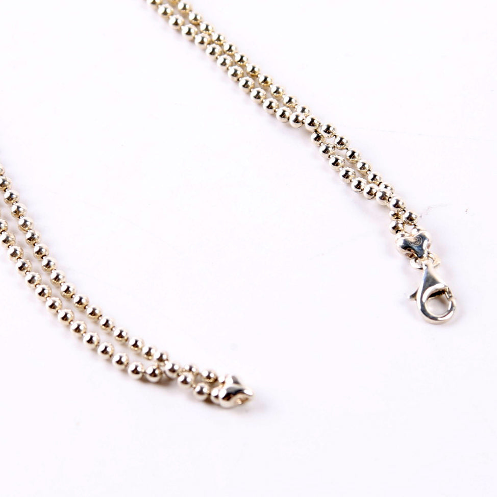 Logo Bar on Ball Chain Necklace 925