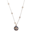 Interlocking G Flower Bead Chain Necklace 925
