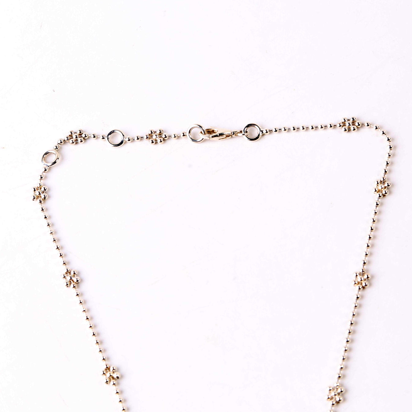 Interlocking G Flower Bead Chain Necklace 925