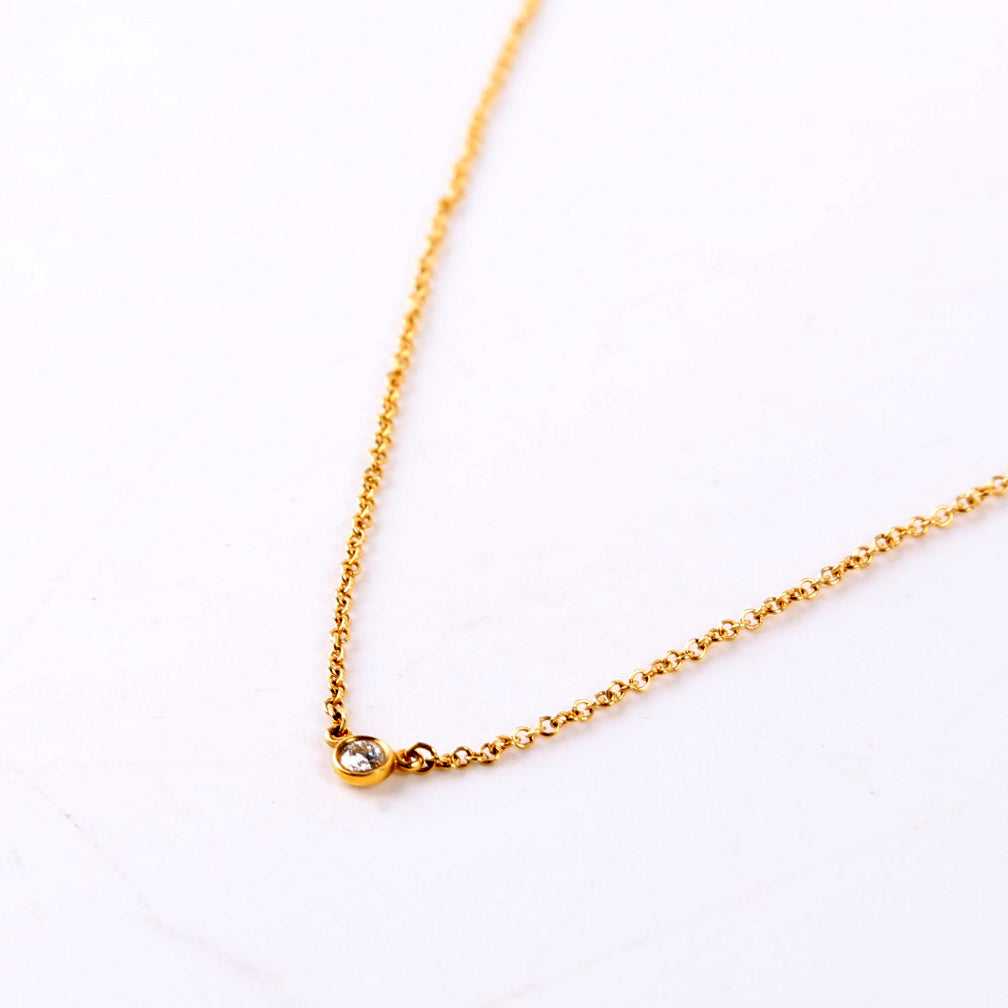 Elsa Peretti Single Diamond By the Yard Necklace 750