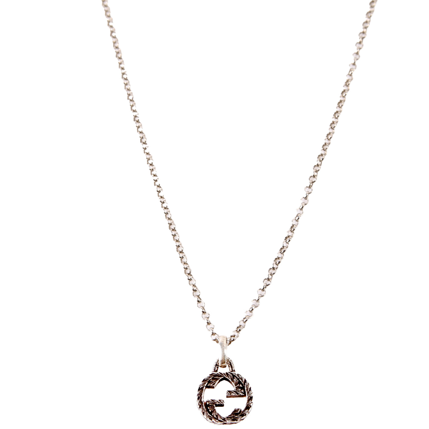 Interlocking G Aged Necklace 925