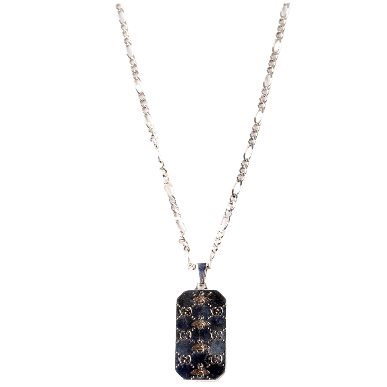 GG Bee Tag Chain Necklace 925