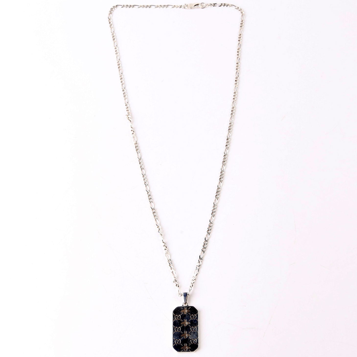 GG Bee Tag Chain Necklace 925