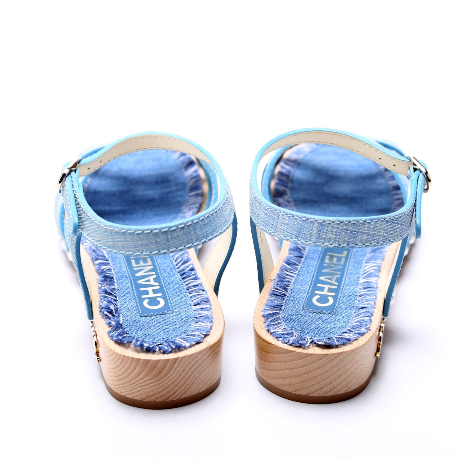Corkwood Strappy Sandals Size 36 Blue