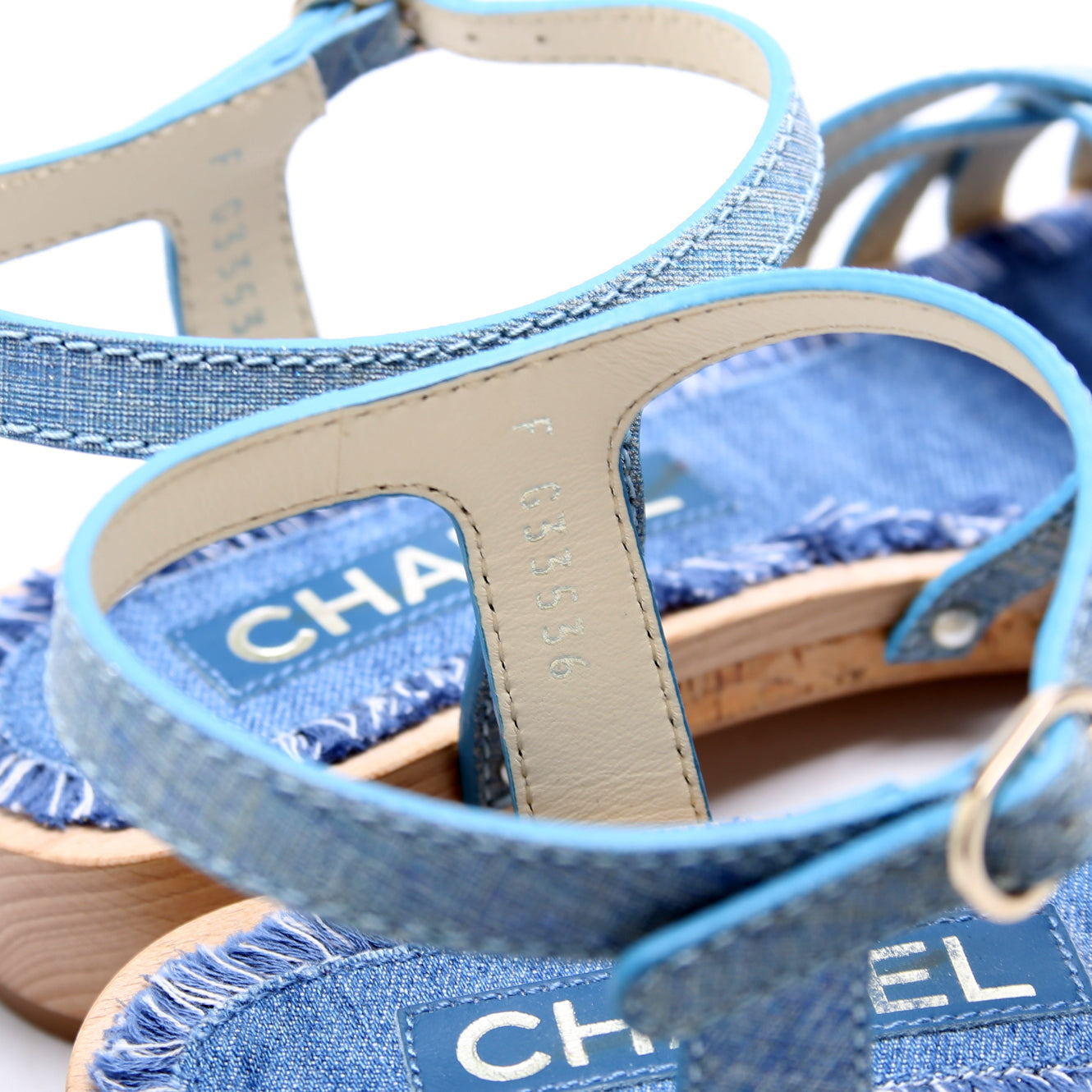 Corkwood Strappy Sandals Size 36 Blue