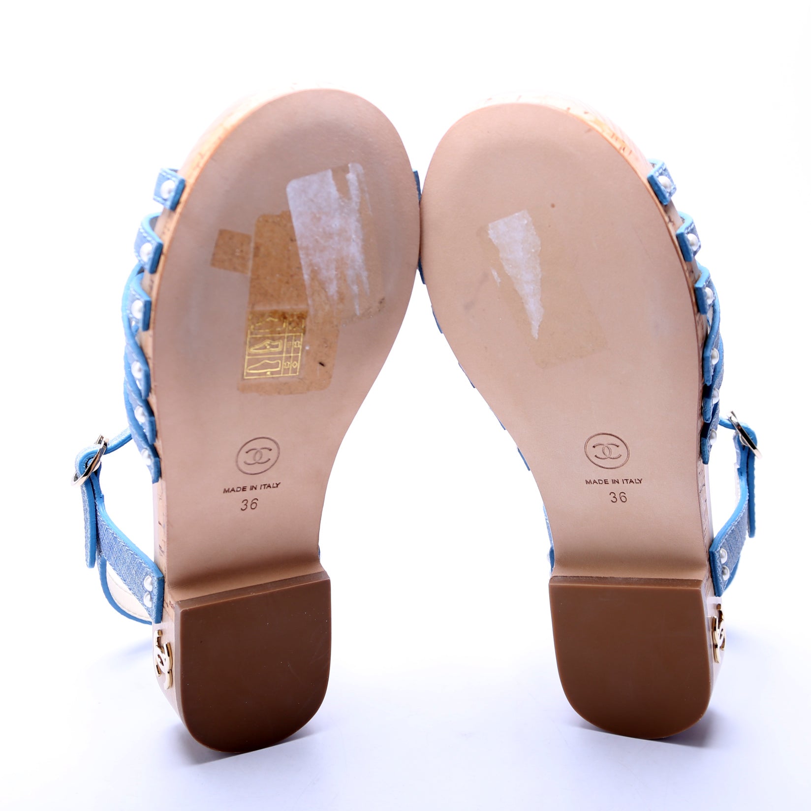 Corkwood Strappy Sandals Size 36 Blue