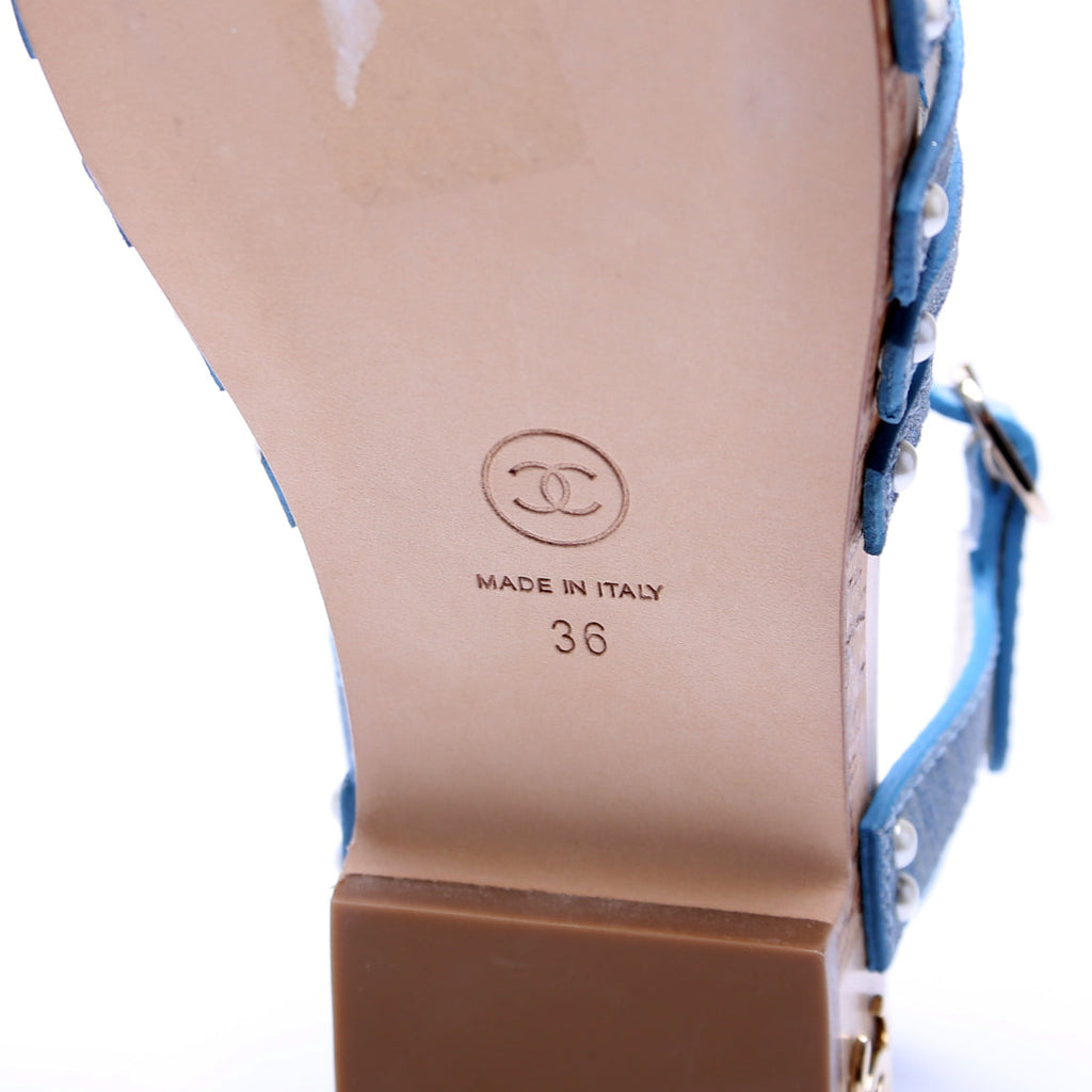 Corkwood Strappy Sandals Size 36 Blue