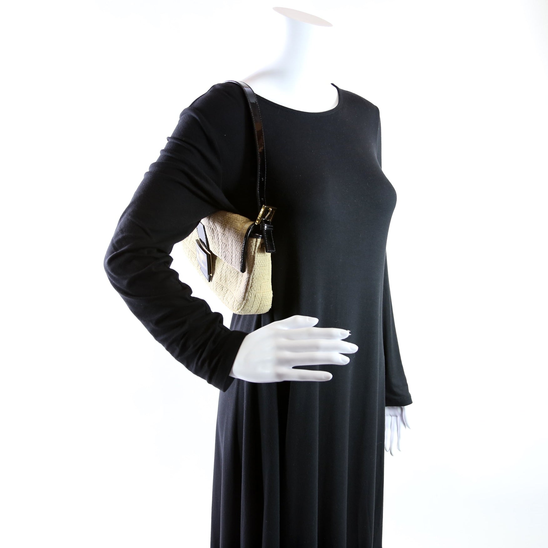 8BR600 Baguette FF Woven/Wood Beige/Black