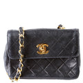 CC Quilted Lambskin Extra Mini Flap Bag 1M Vintage Black