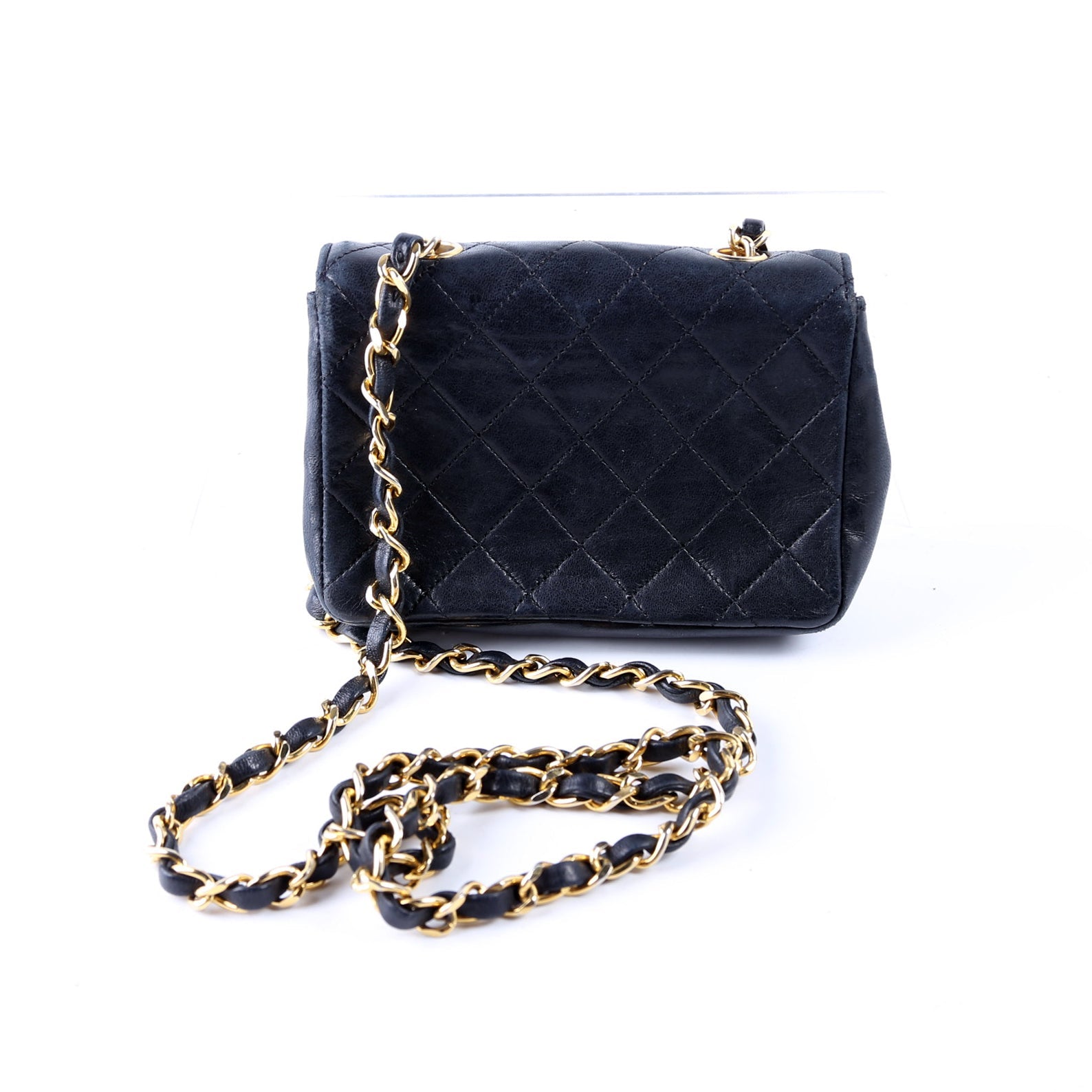 CC Quilted Lambskin Extra Mini Flap Bag 1M Vintage Black