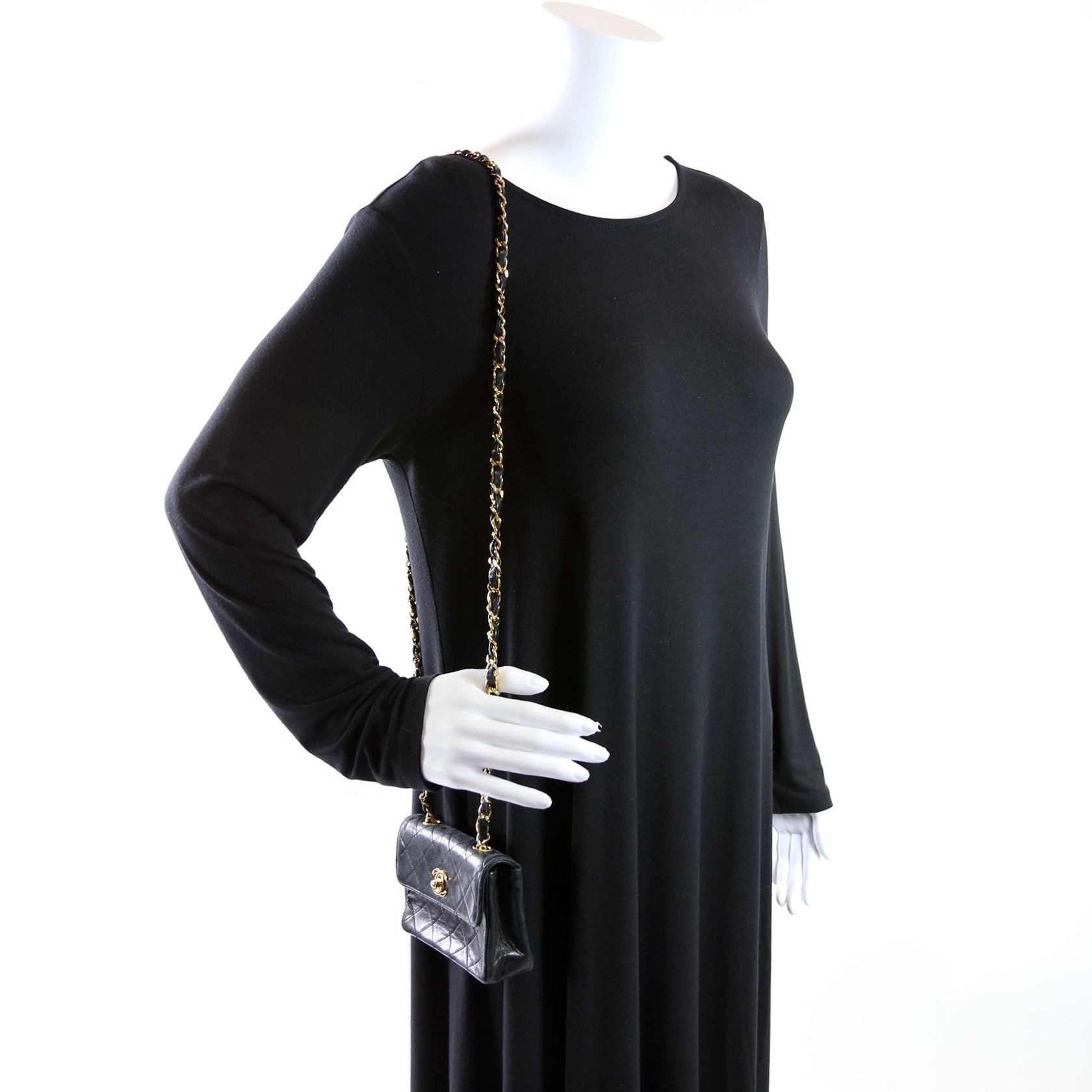 CC Quilted Lambskin Extra Mini Flap Bag 1M Vintage Black