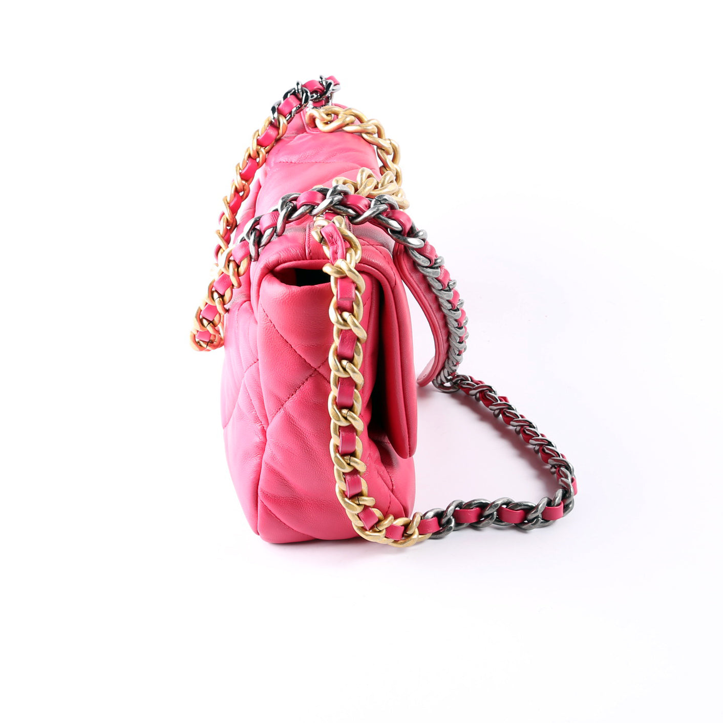 Quilted Goatskin 19 Medium Flap 30M Pink