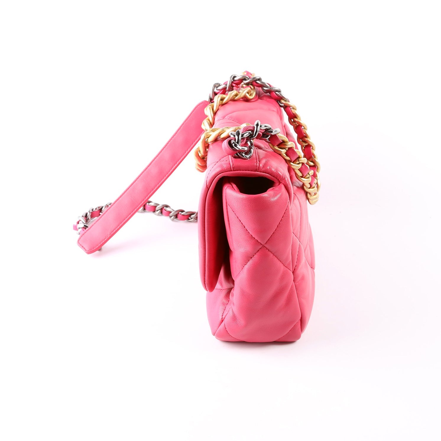 Quilted Goatskin 19 Medium Flap 30M Pink