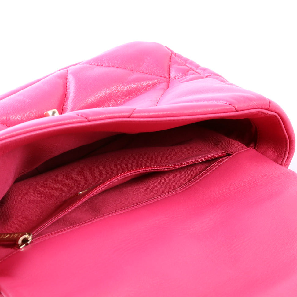 Quilted Goatskin 19 Medium Flap 30M Pink