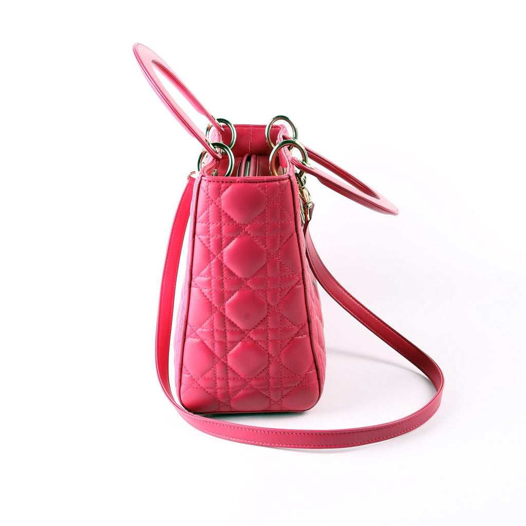 Lady Dior Medium Lambskin Pink