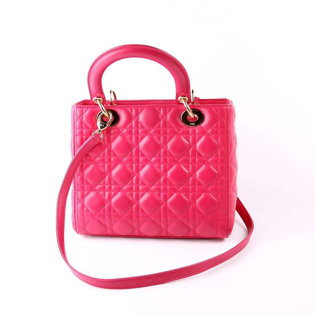 Lady Dior Medium Lambskin Pink